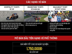 Vé xem đua xe F1 tại Hà Nội khởi điểm từ 1.750.000 đồng