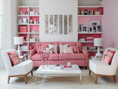 Tiết lộ bí kíp trang trí phòng khách độc đáo cho người thích màu hồng