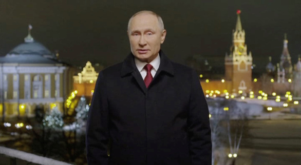 Tổng thống Nga Vladimir Putin gửi thông điệp năm mới tới nước Nga ngày 31-12-2020 - Ảnh: REUTERS
