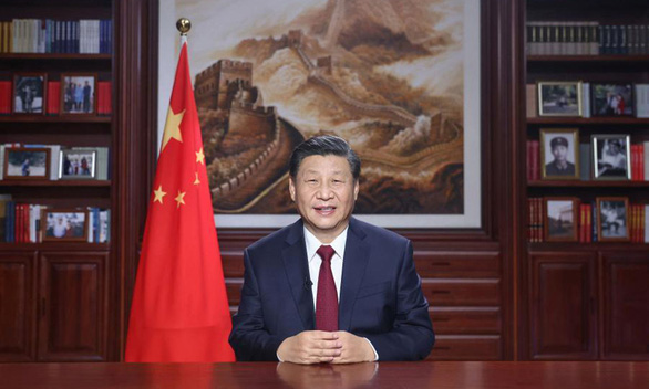 Chủ tịch Trung Quốc Tập Cận Bình trong thông điệp năm mới từ Bắc Kinh tối 31-12-2020 - Ảnh: Tân Hoa xã
