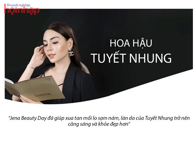 website https://jena.vn/ và http://Jena.com.vn/ sử dụng hình ảnh của người nổi tiếng để quảng cáo, PR cho sản phẩm Jena beauty day (Ảnh chụp màn hình)