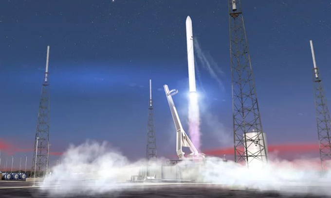 Hình ảnh minh họa tên lửa Terran 1 của Relativity Space phóng vào không gian. Ảnh: Space