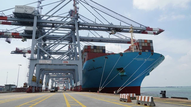 Tàu Margrethe Maersk - siêu tàu container, có trọng tải 214,121 DWT đã cập cảng Cái Mép - Thị Vải vào tháng 10-2020