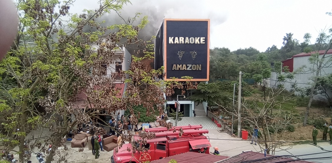 Toàn cảnh quán Karaoke Amazon tại thị trấn Sông Thao, huyện Cẩm Khê (Phú Thọ)