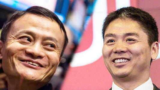 Jack Ma (trái) và Liu Qiangdong (phải)