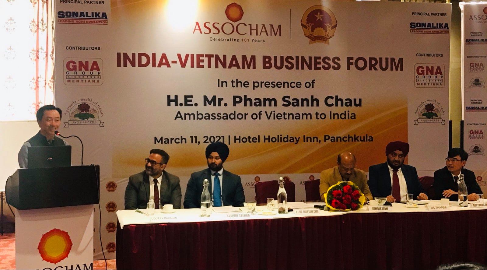 Phát biểu tại diễn đàn, Đại sứ Việt Nam tại Ấn Độ Phạm Sanh Châu đã nhấn mạnh mối quan hệ đặc biệt giữa hai nước Việt Nam và Ấn Độ