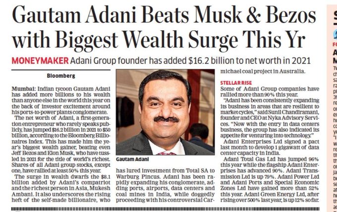 Abani đánh bại Elon Musk và Jeff Bezos với mức tăng tài sản lớn nhất trong năm nay
