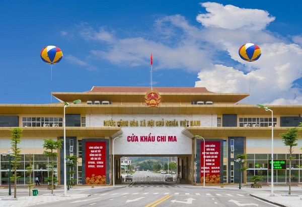 Cửa khẩu Chi Ma thông thương sang cửa khẩu Ái Điểm ở huyện Ninh Minh tỉnh Quảng Tây, Trung Quốc