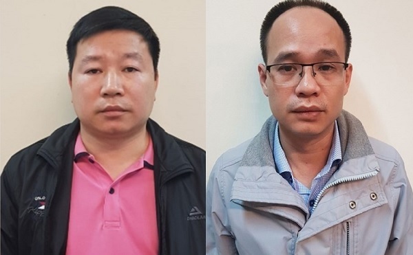 Hai bị can Chu Bá Toàn (trái) và Hoàng Thanh Sơn bị đề nghị truy tố về tội “Thiếu trách nhiệm gây hậu quả nghiêm trọng”