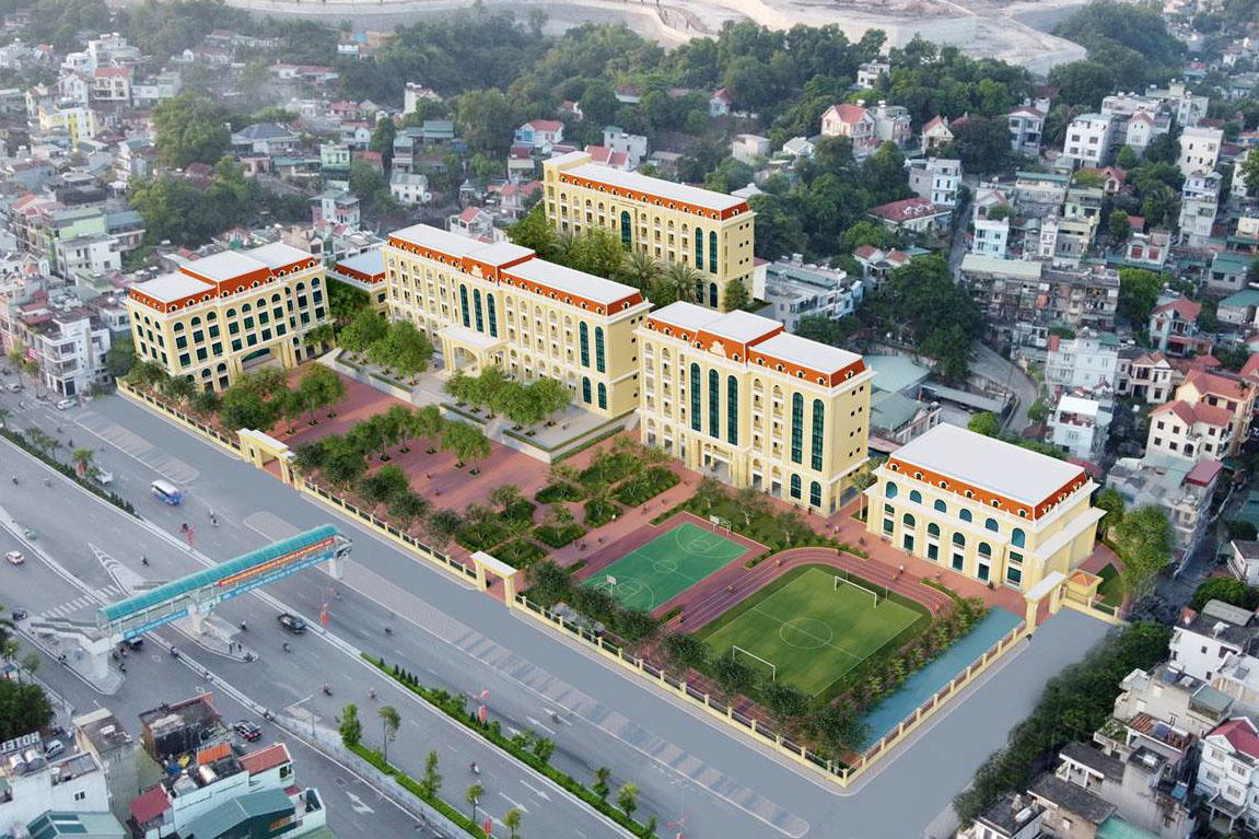 Phối cảnh Dự án cải tạo, mở rộng Trường THPT Hòn Gai, Tp. Hạ Long, tỉnh Quảng Ninh