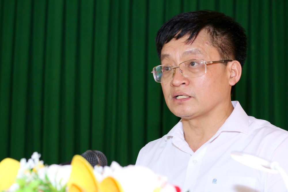 Ông Phạm Mạnh Khởi - Vụ trưởng Vụ Cơ sở đảng, đảng viên - Ban Tổ chức Trung ương Đảng ứng cử viên Đại biểu Quốc hội tại Sóc Trăng trình bày chương trình hành động.