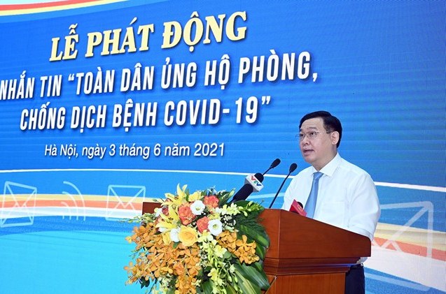 Chủ tịch Quốc hội Vương Đình Huệ phát biểu tại lễ phát động. Ảnh: VGP/Nguyễn Hoàng