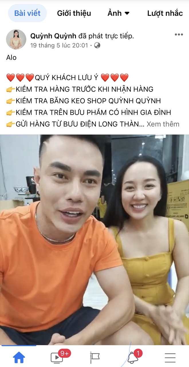 Vợ chồng Lê Dương Bảo Lâm thường xuyên livestream bán hàng trên facebook