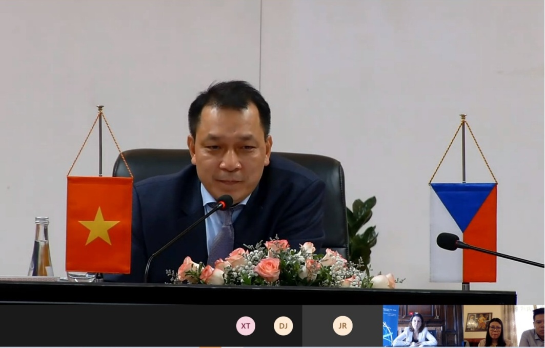 Thứ trưởng Đặng Hoàng An phát biểu tại cuộc họp trực tuyến