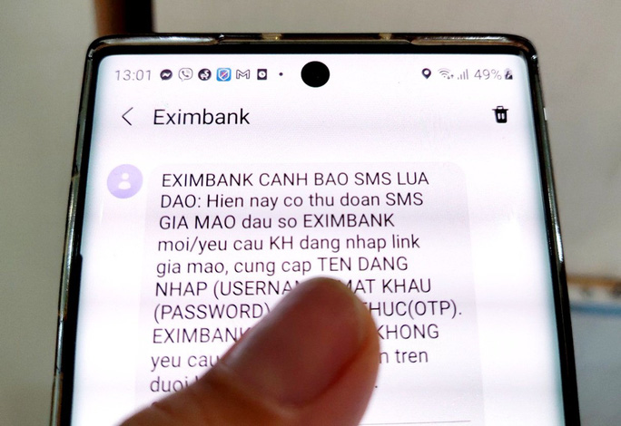 Eximbank cảnh báo hành vi lừa đảo
