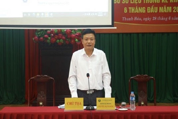 Ông Nguyễn Mạnh Hiệp, Quyền Cục trưởng Cục Thống kê Thanh Hoá thông báo một số chỉ tiêu thống kê về kinh tế - xã hội 6 tháng đầu năm 2021.