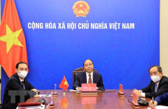 Chủ tịch nước Nguyễn Xuân Phúc làm việc trực tuyến với Chủ tịch Hội Hữu nghị Hàn-Việt