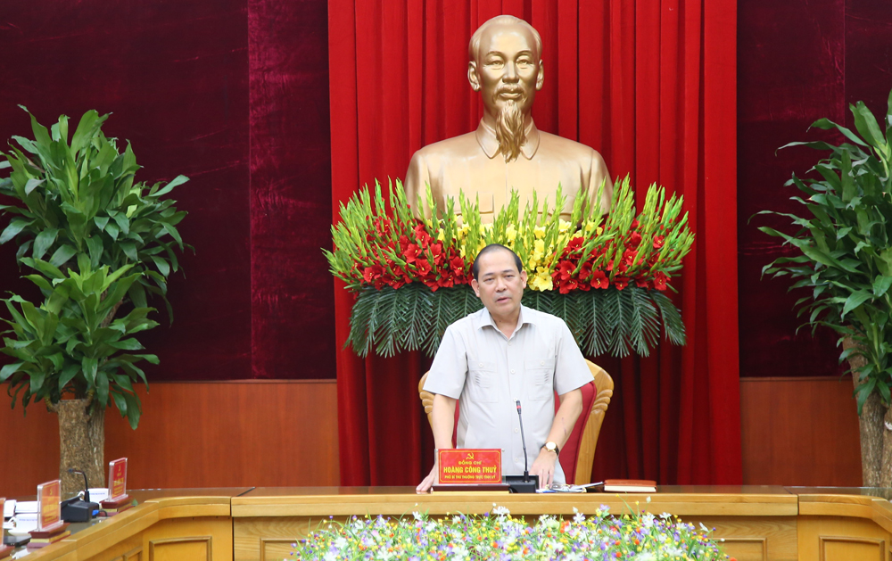 Phó Bí thư thường trực tỉnh ủy Phú Thọ phát biểu tại hội nghị