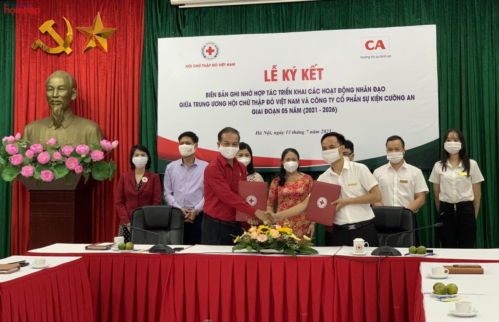 Trung ương Hội Chữ thập đỏ Việt Nam ký kết Chương trình hợp tác triển khai các hoạt động nhân đạo với Công ty cổ phần sự kiện Cường An giai đoạn 05 năm