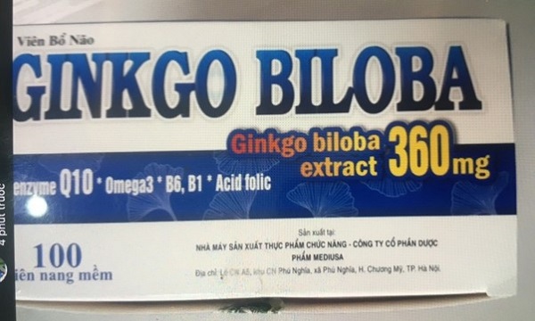 Viên bổ não Ginkgo Biloba Biloba được sản xuất tại nhà máy sản xuất thực phẩm chức năng, Công ty Cổ phần dược phẩm Mediusa