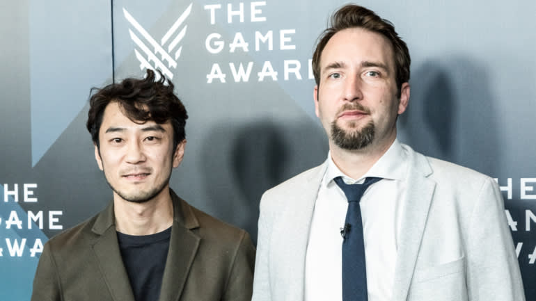 Kim Chang-han, trái và Brendan Greene tại The Game Awards 2017 tại Nhà hát Microsoft ở Los Angeles vào ngày 7 tháng 12 năm 2017. © Getty Images