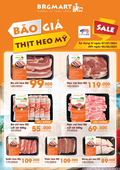 Các sản phẩm thịt heo Mỹ với mức giá ưu đãi lên tới 40% tại ‘Tháng thịt heo Mỹ’ trên các siêu thị/cửa hàng của BRGMart