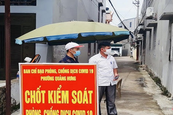 Tổ dân phố 1, phường Quảng Hưng (TP Thanh Hóa) bị phong tỏa sau khi ghi nhận ca mắc mới trong ngày