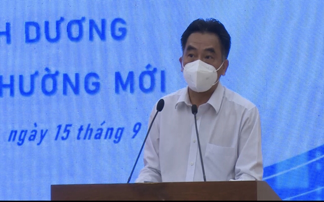 Ông Nguyễn Lộc Hà - phó chủ tịch UBND tỉnh Bình Dương phát biểu