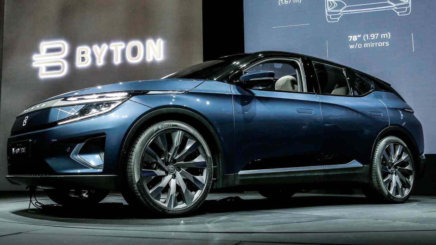 Chiếc SUV chạy điện toàn phần Byton M-Byte: Công ty khởi nghiệp EV của Trung Quốc đã hy vọng tận dụng chuyên môn về chuỗi cung ứng của Foxconn để đưa các kế hoạch sản xuất của mình đi đúng hướng. © Reuters