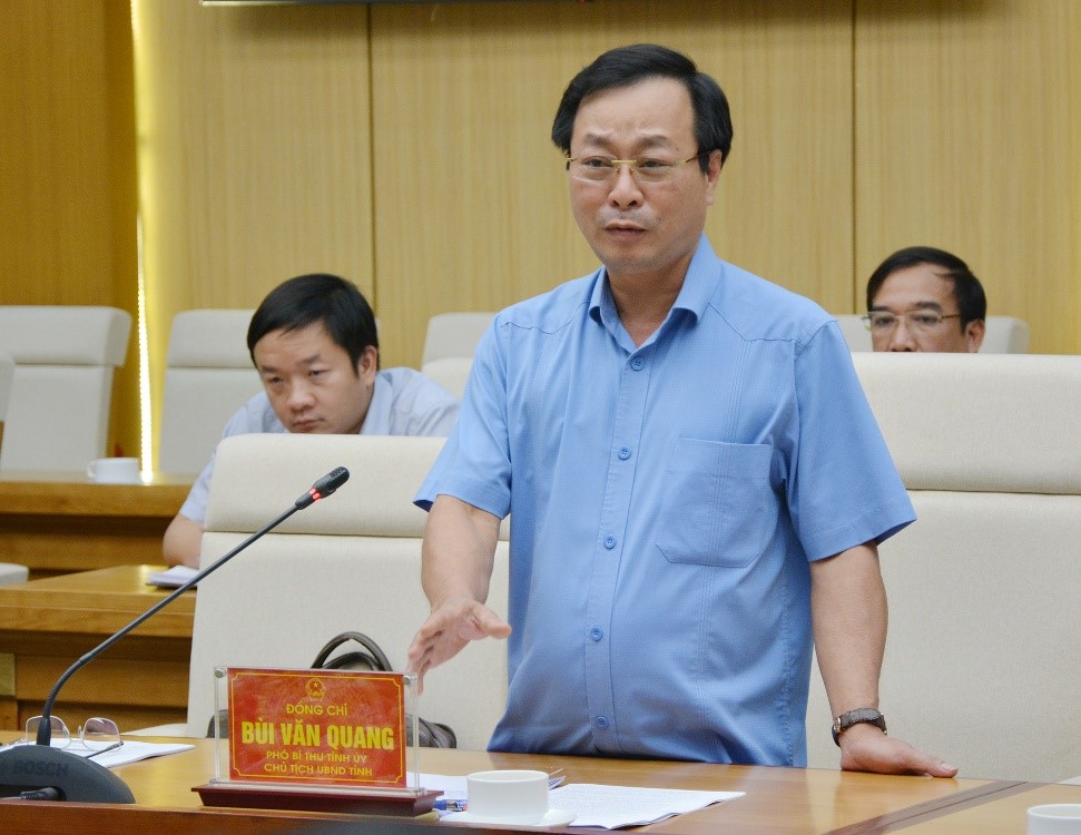 Chủ tịch UBND tỉnh Phú Thọ- Bùi Văn Quang phát biểu tiếp thu ý kiến của đoàn giám sát