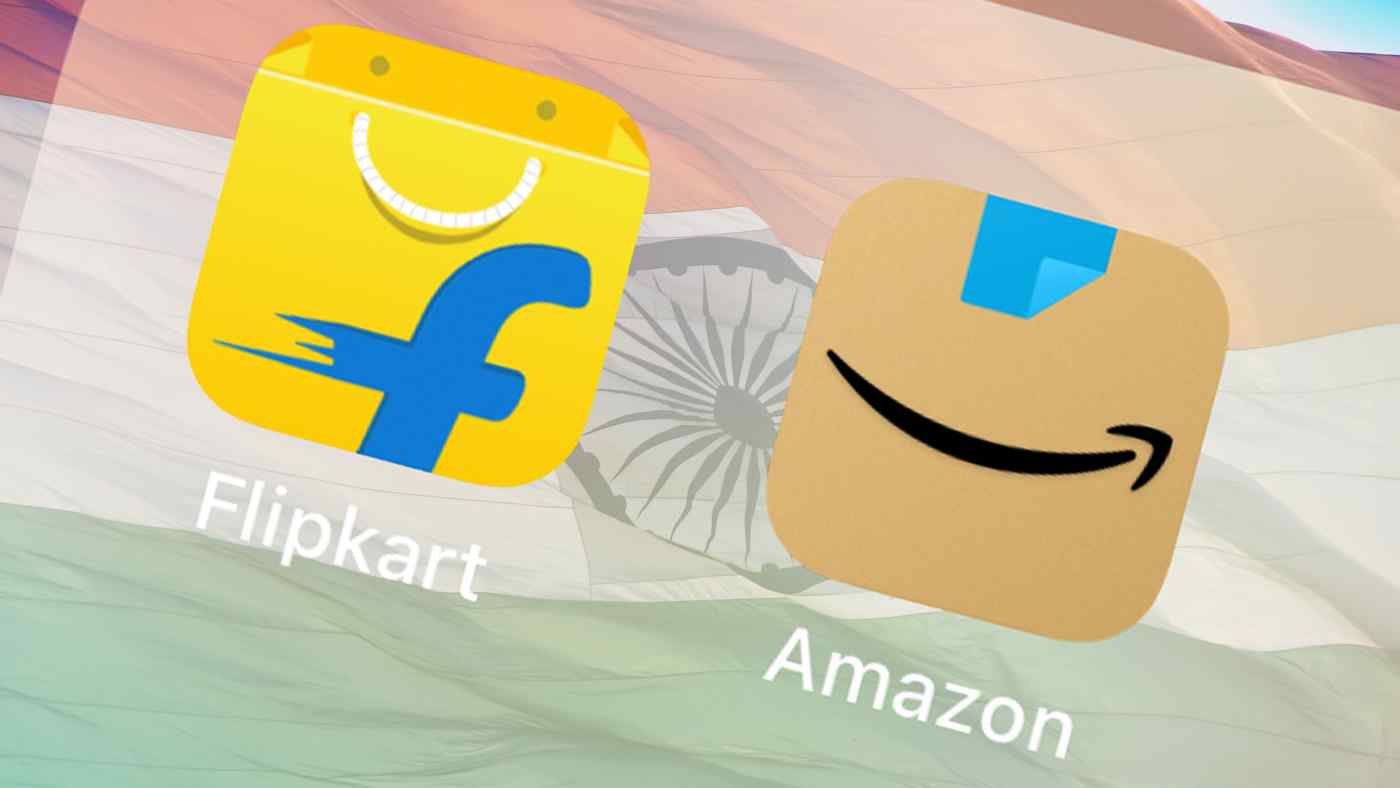 Amazon và Flipkart, hai nhà bán lẻ trực tuyến hàng đầu tại Ấn Độ, đang mở rộng thị trường tại quốc gia này với các chiến dịch bán hàng rầm rộ. (Nguồn ảnh của Kosaku Mimura và Ken Kobayashi)