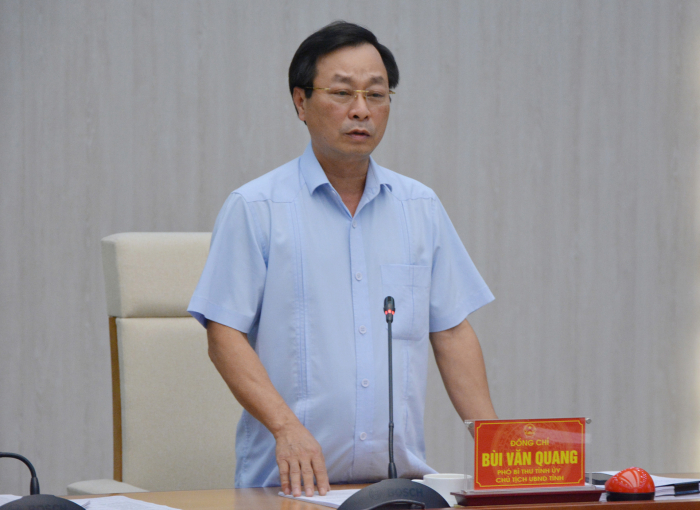 Chủ tịch UBND tỉnh Phú Thọ- Bùi Văn Quang phát biểu kết luận hội nghị