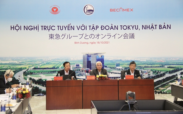 Lãnh đạo UBND tỉnh Bình Dương tham dự hội nghị trực tuyến với Tập đoàn Tokyu (Nhật Bản)