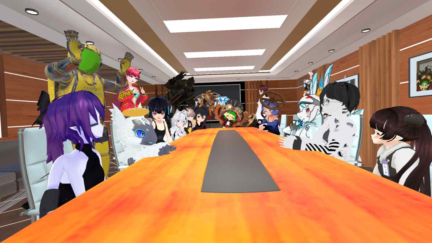 Nhân viên tại công ty khởi nghiệp thực tế ảo Hikky của Nhật Bản tổ chức một cuộc họp bằng cách sử dụng ảnh đại diện.