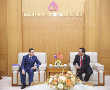 Tổng Giám đốc VBSP Dương Quyết Thắng tiếp Đại sứ quán nước CHDCND Lào