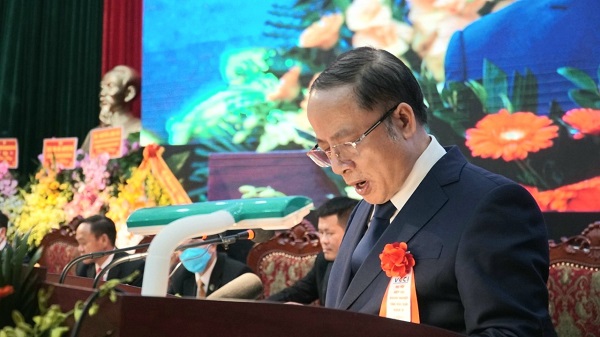 Chủ tịch Hiệp hội doanh nghiệp nhỏ và vừa Việt Nam – ông Nguyễn Văn Thân - phát biểu tại Đại hội