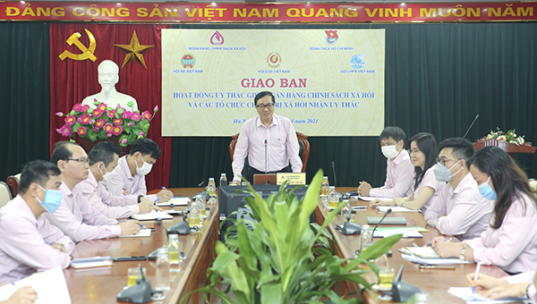 Tổng Giám đốc Dương Quyết Thắng phát biểu tại điểm cầu NHCSXH