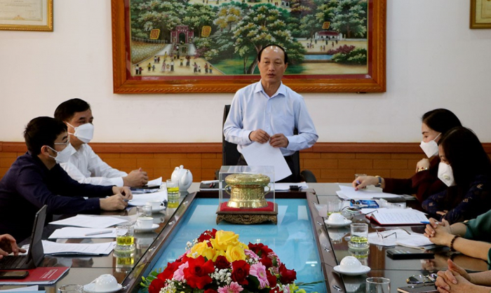 Giám đốc NH Nhà nước Chi nhánh tỉnh Phú Thọ- Phạm Trường Giang phát biểu tại buổi làm việc