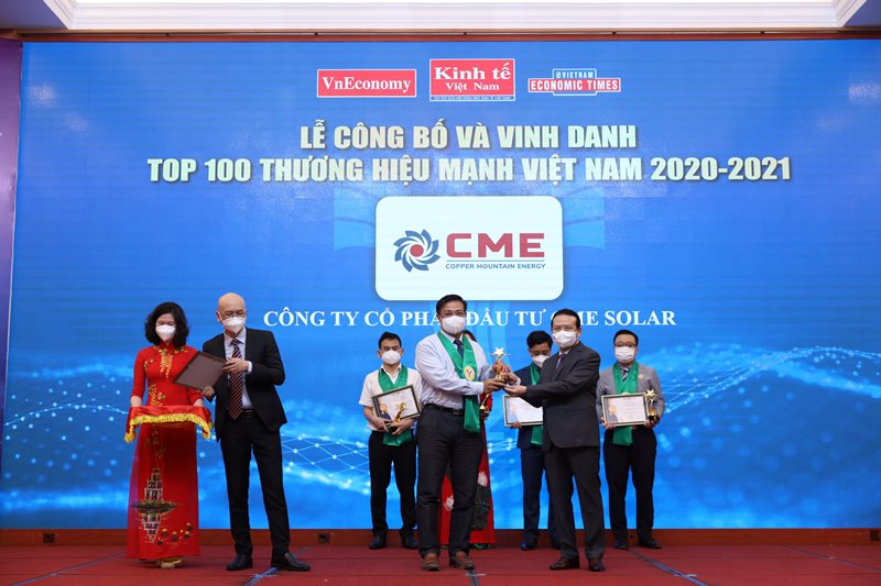 CME Solar Investmentđạt Top Thương hiệu mạnh Việt Nam 2020 - 2021.