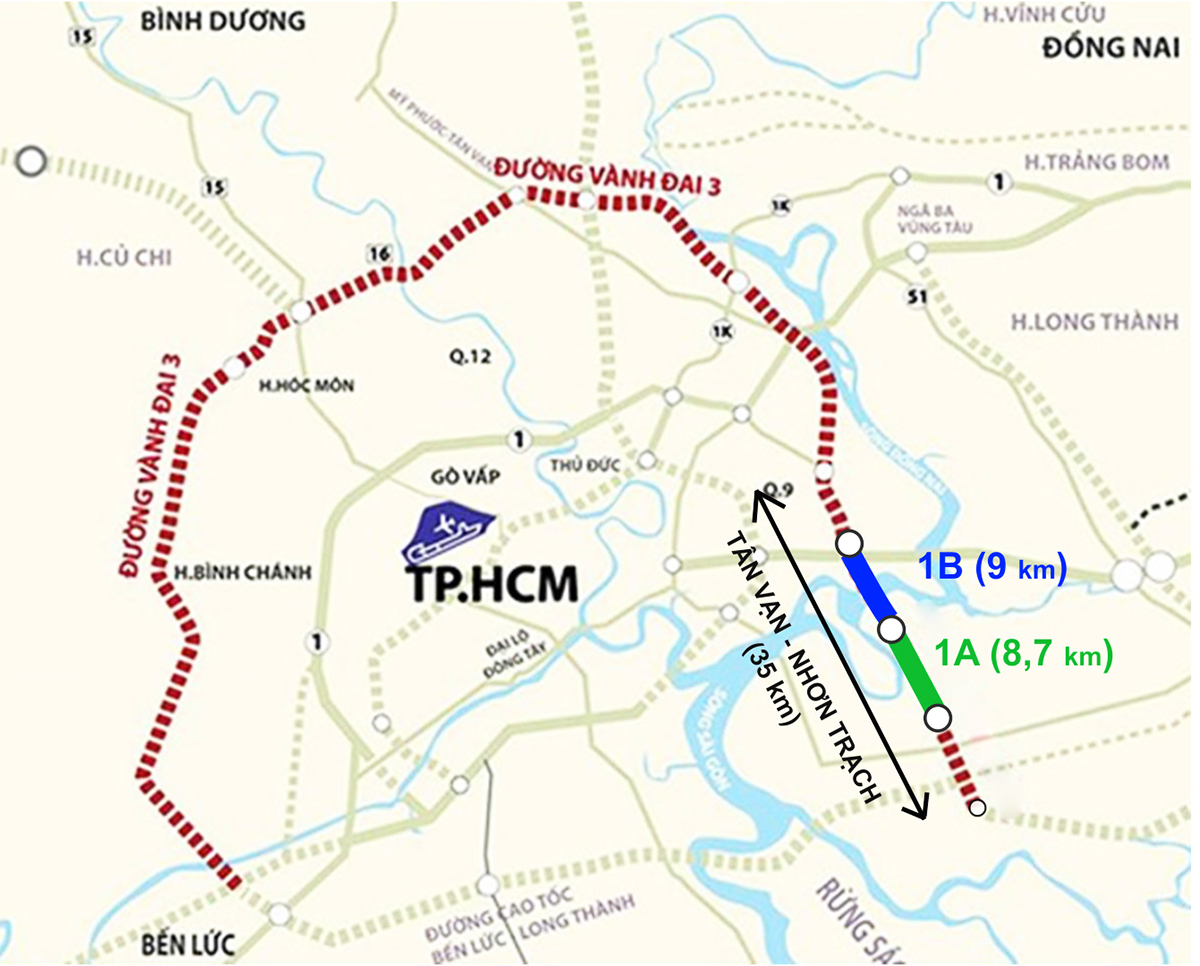 Đường vành đai 3 đoạn Tân Vạn - Nhơn Trạch dài 8,75km sẽ khởi công quý 1-2022