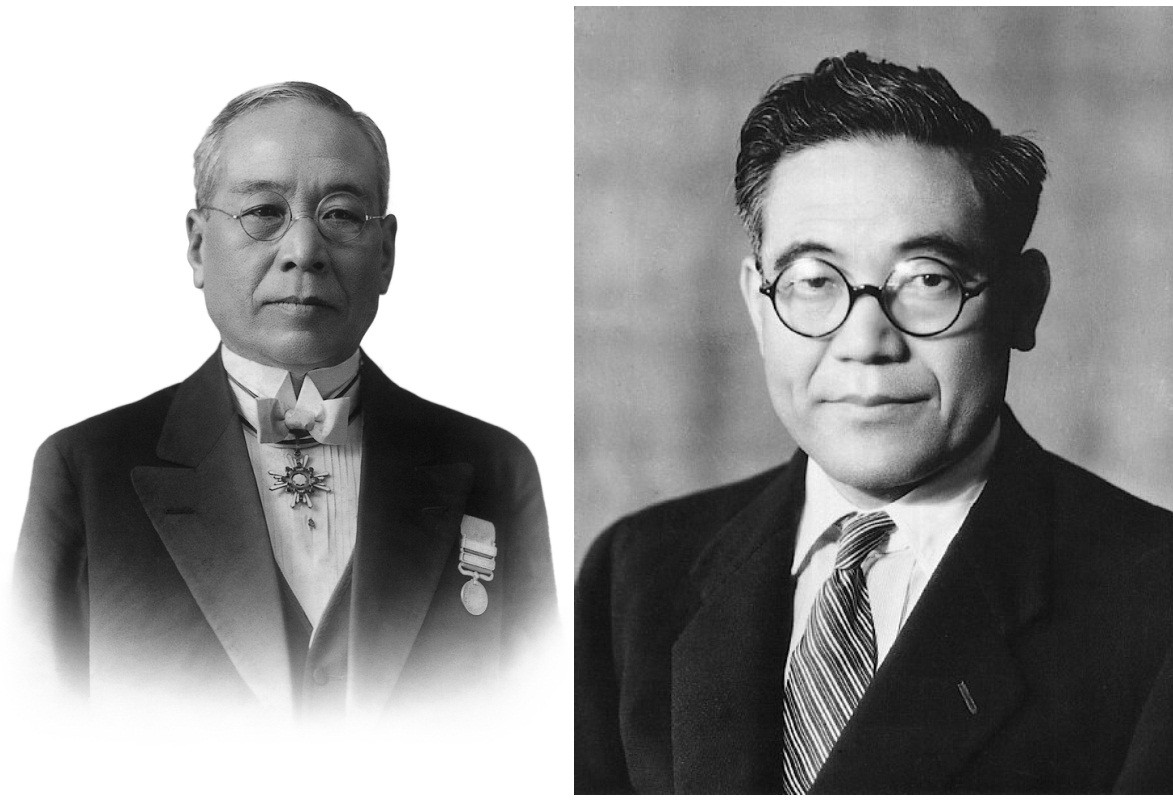 Hai cha con ông Sakichi Toyoda (trái) và Kiichiro Toyoda (phải)