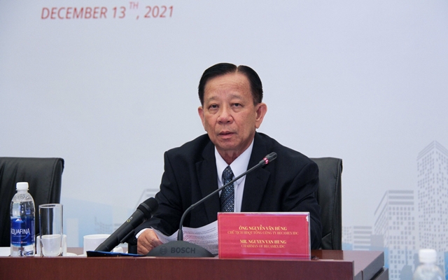 Ông Nguyễn Văn Hùng, Chủ tịch HĐQT Tổng Công ty Becamex IDC phát biểu tại buổi lễ