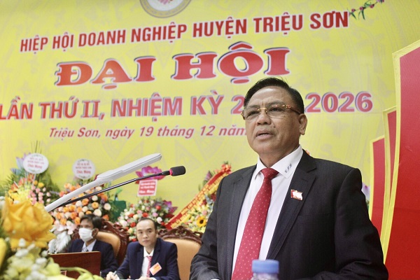 Ông Cao Tiến Đoan, Chủ tịch Hiệp hội Doanh nghiệp tỉnh Thanh Hóa phát biểu
