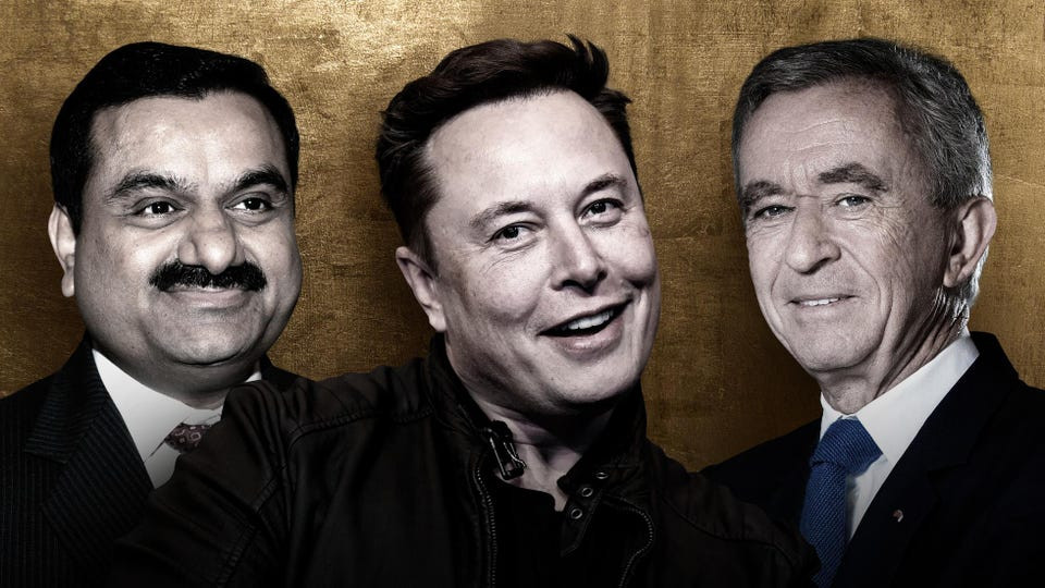 Từ trái sang phải: Andani, Elon Musk, Bernault