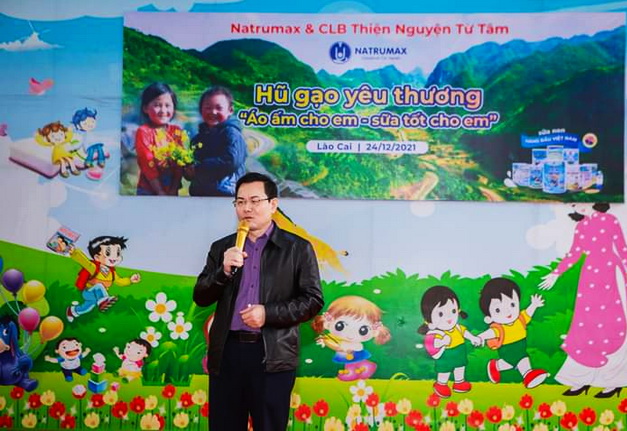 ông Nông Đức Ngọc - Trưởng Ban dân tộc tỉnh Lào Cai phát biểu ý kiến ghi nhận và trân trọng nghĩa tình của Natrumax đối với bà con các dân tộc tỉnh Lào Cai.