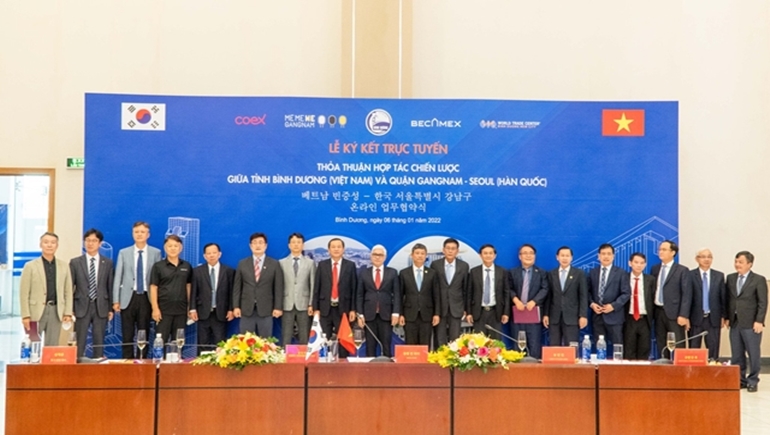 Becamex IDC tổ chức lễ ký kết trực tuyến thỏa thuận hợp tác chiến lược với Hàn Quốc