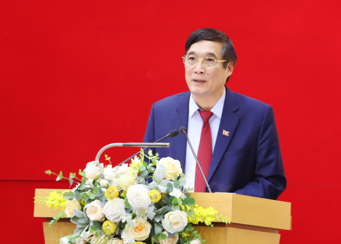 Bí thư Tỉnh ủy Phú Thọ- Bùi Minh Châu phát biểu tại hội nghị