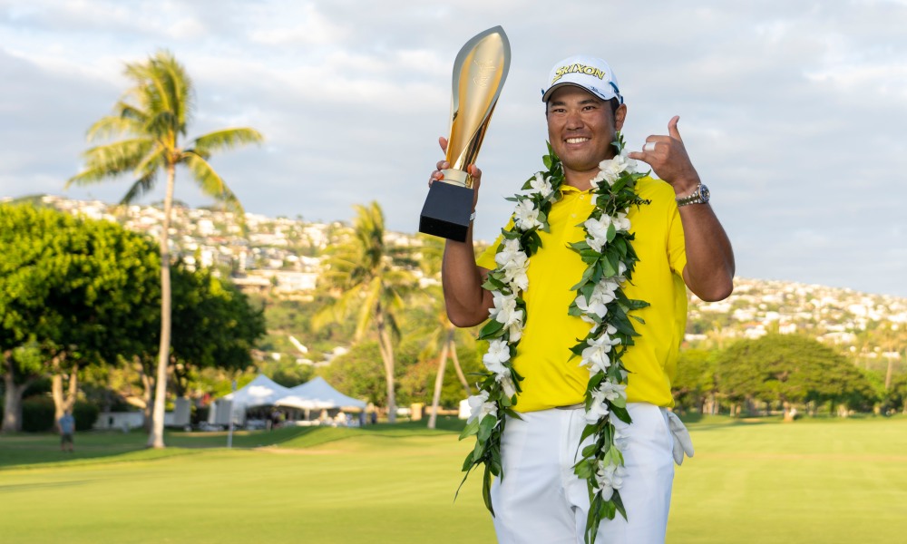 Golfer người Nhật Bản Hideki Matsuyama đăng quang tại giải Sony Open 2022. Nguồn: Internet