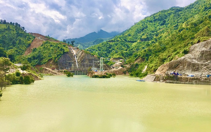 Hồ chứa nước của nhà máy Thuỷ điện Nậm Pạc.