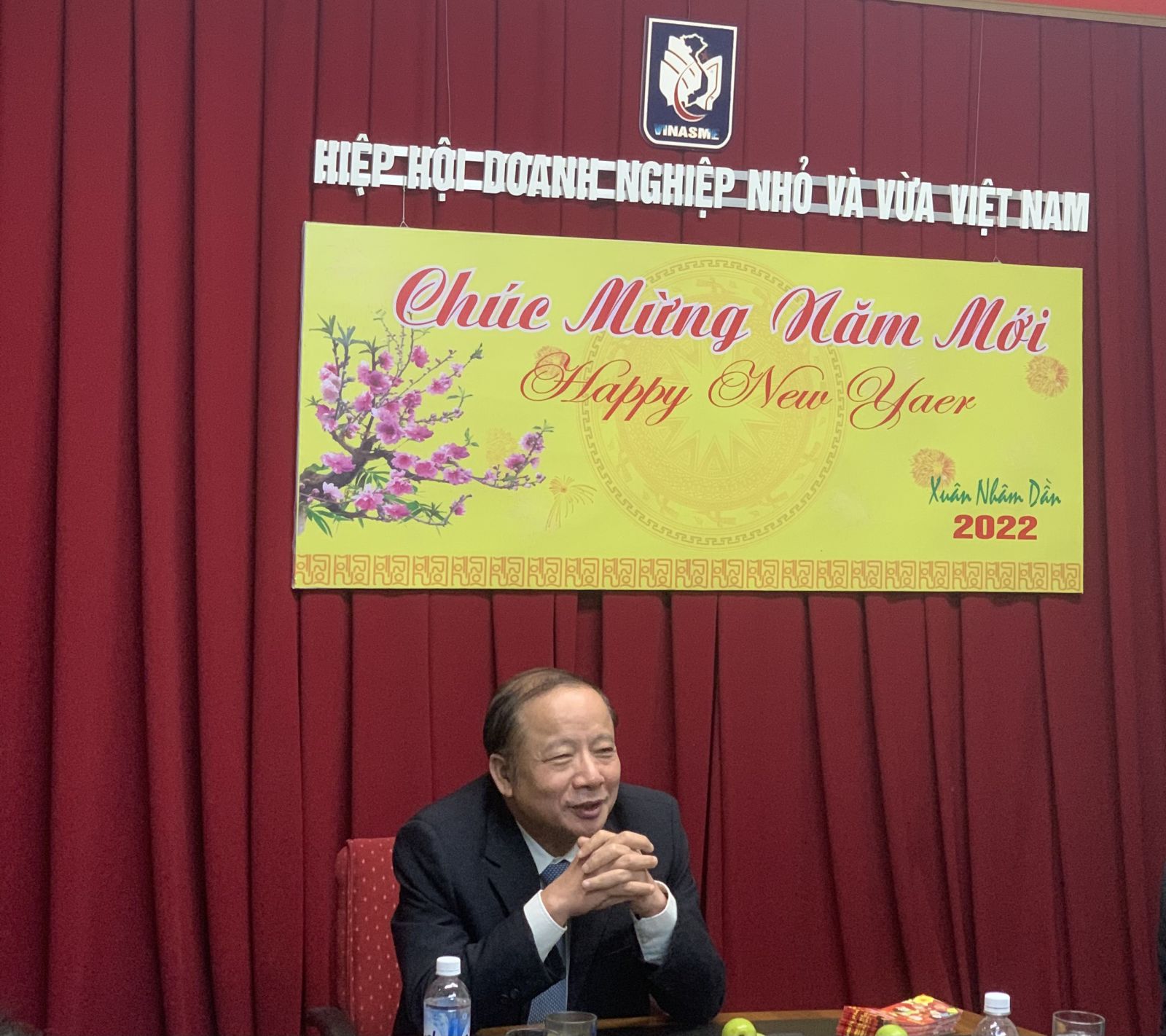 Ông Nguyễn Văn Thân - Chủ tịch Hiệp hội Doanh nghiệp nhỏ và vừa Việt Nam phát biểu chỉ đạo tại cuộc họp.